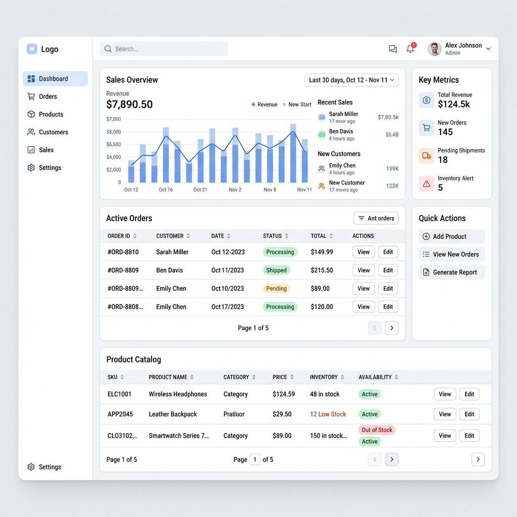 Arnav Softech E-Commerce Portal Dashboard